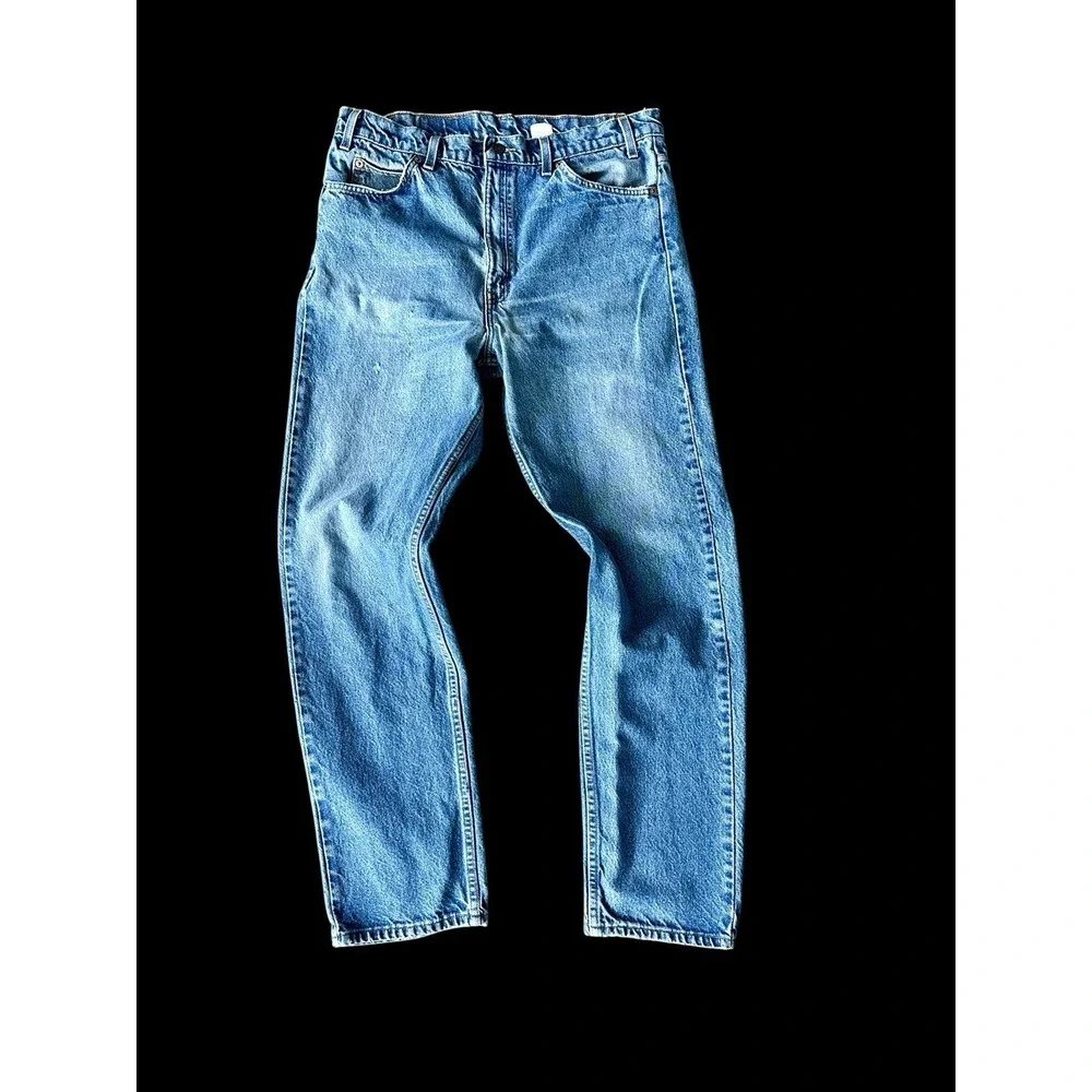 Vintage 90s Orange Tab Levi's 505 Straight Leg Denim Jeans 32.5x31 Medium Wash